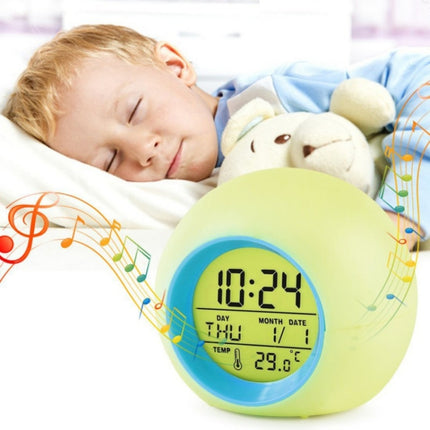 Round Color Light Gradient Alarm Clock Perpetual Calendar Clock
