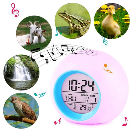 Round Color Light Gradient Alarm Clock Perpetual Calendar Clock
