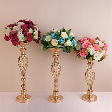 Gold Plated Wrought Iron Candlestick Window Wedding Props Decoration