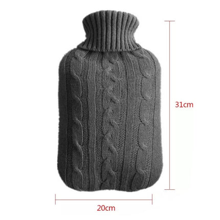 Hot Water Bottle Solid Color Knitting Cover (Without Hot Water Bottle) Water-filled Hot Water Soft Knitting Bottle Velvet Bag - DealBuddy