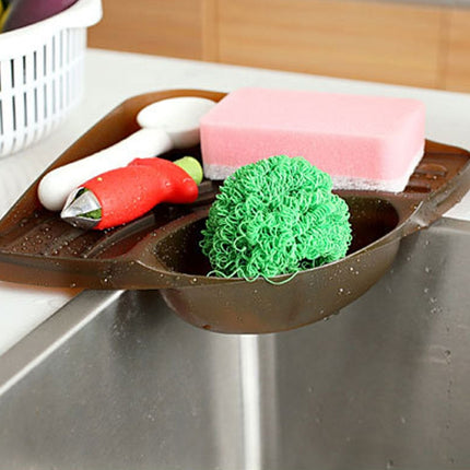 Practical Kitchen Sink Corner Storage Rack Sponge Holder Wall Mounted Tray - DealBuddy