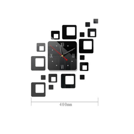 Home Mirror Surface Sticker Home Office Decorative Mirrors 3D Stereo Clock Acrylic Mirror Clock Block Combination Clock