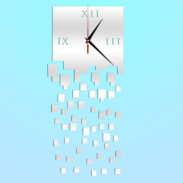 Mirror Clock Personality Wall Clock Three-dimensional Wall Decoration Mosaic Wall Clock