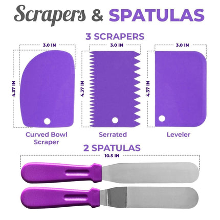 106 in 1 Cake Turntable Set Stainless Steel Decorating Mouth Cake Decorating Baking Tool, 106 PCS/Set Purple, 106 PCS/Set Blue - DealBuddy