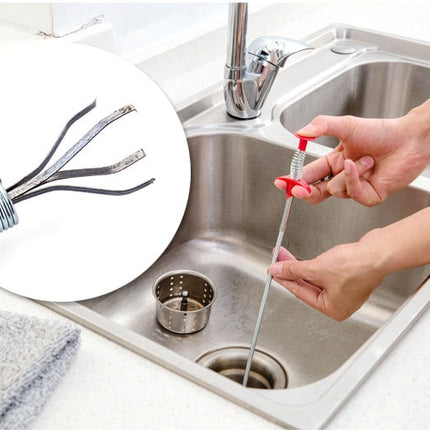 Metal Wire Brush Hand Kitchen Sink Cleaning Hook Sewer Dredging Device