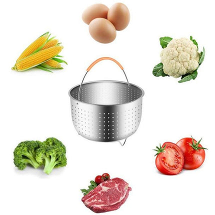 Stainless Steel Steaming Basket Plug-in Silicone Handle Pressure Cooker Steamer Kitchen Cooker Accessories
