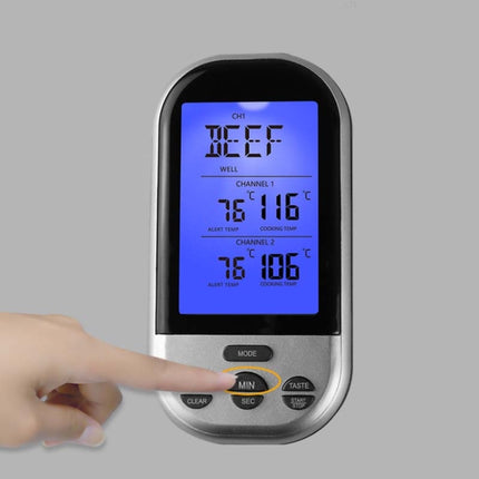 Double Probes Wireless Digital Kitchen Thermometer LCD Display Temperature Timer Alarm for Cooking Meat Grill Oven Food BBQ