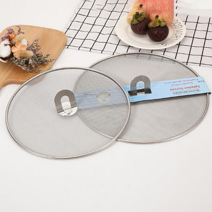 Stainless Steel Oil Proof Cover Fried Oil Splash Proof Net Cover Pizza Tray Kitchen Gadget