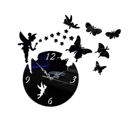Butterfly Star 3D Acrylic Stereo Living Room Bedroom Decorating Mirror Wall Clock