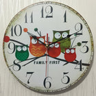 Vintage Wooden MDF Hanging Clock Mute Quartz Clock Living Room Wall Clock