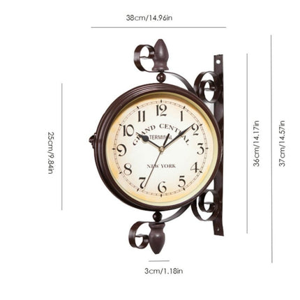 Classic Creative Cafe Decoration Bar Double-sided Wall Clock