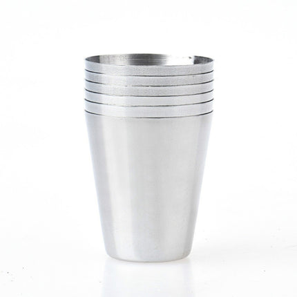 2 Sets Outdoor Mini Stainless Steel Small Wine Glass Hiking Camping Travel Portable Drinking Cup Set with Leather Case