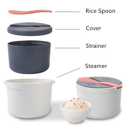Kitchenware Microwave Oven Utensils Rrice Cooker Heating Steamer Pot Steamed Rice Box