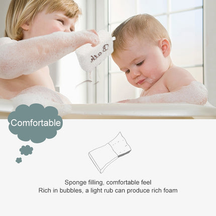 2 PCS Embroidered Fiber Fabric Sponge Block Exfoliating Bath Wipe