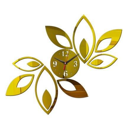 Flower Art Modern Design DIY Removable 3D Crystal Mirror Wall Clock Wall Sticker Living Room Bedroom Decor