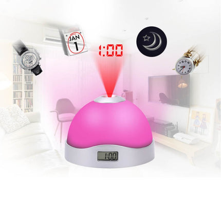 Lazy Magic Colorful Luminous Projection Clock LED Hemisphere Alarm Clock