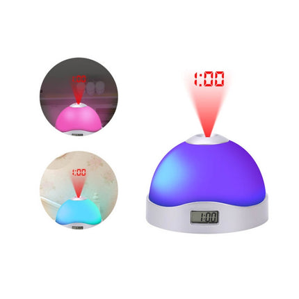 Lazy Magic Colorful Luminous Projection Clock LED Hemisphere Alarm Clock
