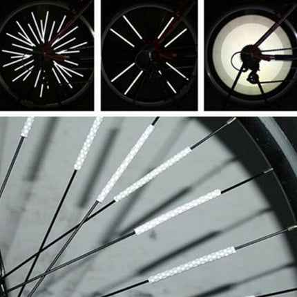 2 BAGS Bicycle Mountain Bike Riding Wheel Rim Spoke Mount Clip Tube Warning Light Strip Outdoor Reflector