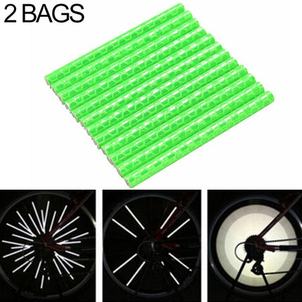 2 BAGS Bicycle Mountain Bike Riding Wheel Rim Spoke Mount Clip Tube Warning Light Strip Outdoor Reflector