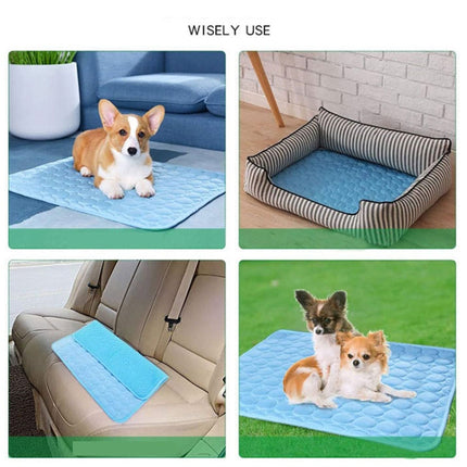SFB104 Summer Cooling Mats Blanket Ice Pet Dog Cat Bed Mats, 50x40cm, 63x50cm, 70x56cm, 102x70cm - DealBuddy