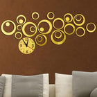 Wall Clock 3D Three-dimensional Acrylic Fashion Mirror Wall Stickers Clock DIY Circle Combination Decorative Clock