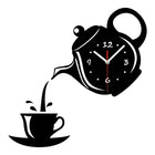 Creative DIY Acrylic Coffee Cup Teapot 3D Wall Clock Decorative Kitchen Wall Clocks Living Room Dining Room Home Decor Clock