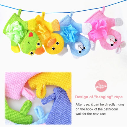 Cartoon Children Double-sided Bath Towel Thickened Bathing Gloves