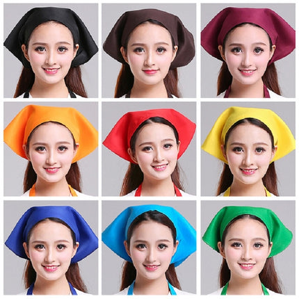 Waiter Men and Women Kitchen Work Turban Hat Triangle Scarf Chef Hat