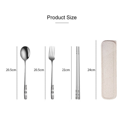 Stainless Steel Tableware Student Office Worker Portable Tableware Set