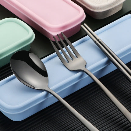 Stainless Steel Tableware Student Office Worker Portable Tableware Set