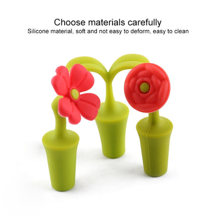 3 PCS Creative Wine Drink Preservation Stopper Flower Silicone Wine Stopper, 3 PCS Rose Stopper, 3 PCS Red Sun Flower Beer Stopper, 3 PCS Leaf Beer Stopper - DealBuddy