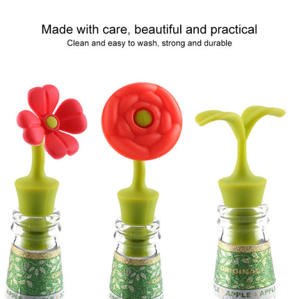 3 PCS Creative Wine Drink Preservation Stopper Flower Silicone Wine Stopper, 3 PCS Rose Stopper, 3 PCS Red Sun Flower Beer Stopper, 3 PCS Leaf Beer Stopper - DealBuddy