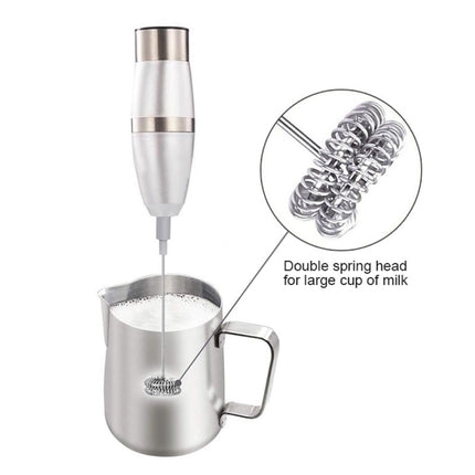 Electric Milk Frother Foamer Double Spring Triple Spring Stainless Steel Mixer
