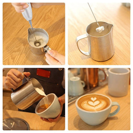 Electric Milk Frother Foamer Double Spring Triple Spring Stainless Steel Mixer