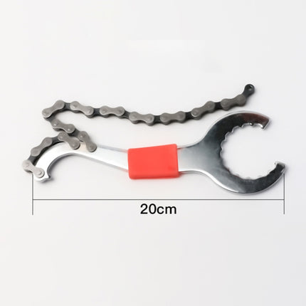 2 PCS Three-in-one Bicycle Integrated Bottom Shaft Flywheel Fixed Wrench Tail Hook Tool