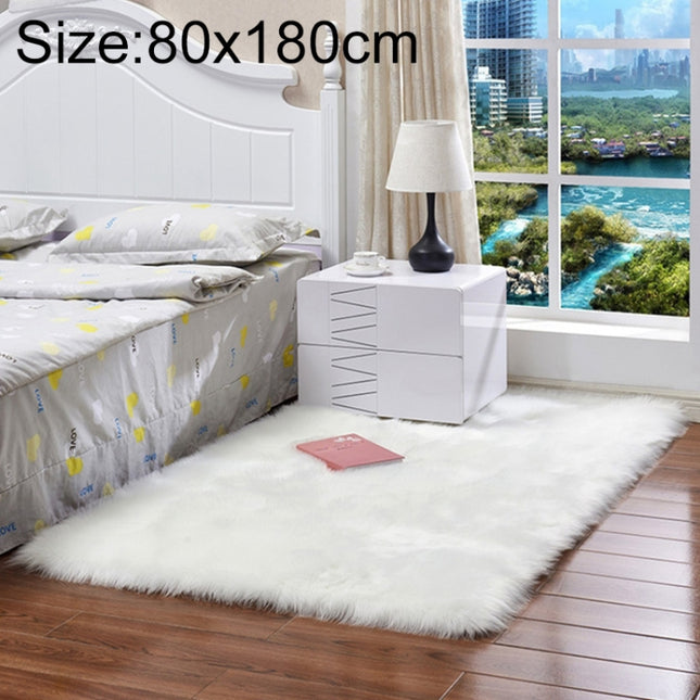Luxury Rectangle Square Soft Artificial Wool Sheepskin Fluffy Rug Fur Carpet, 80x180cm, 45x45cm, 100x180cm, 55x55cm - DealBuddy