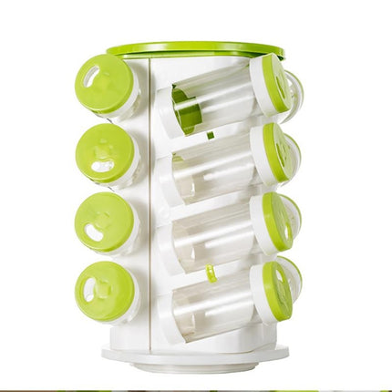 16pcs / Set Seasoning Cans Pepper Salt Cruet Plastic Bottle Kitchen Spice Jar Pepper Shaker Box Spice Rack Set