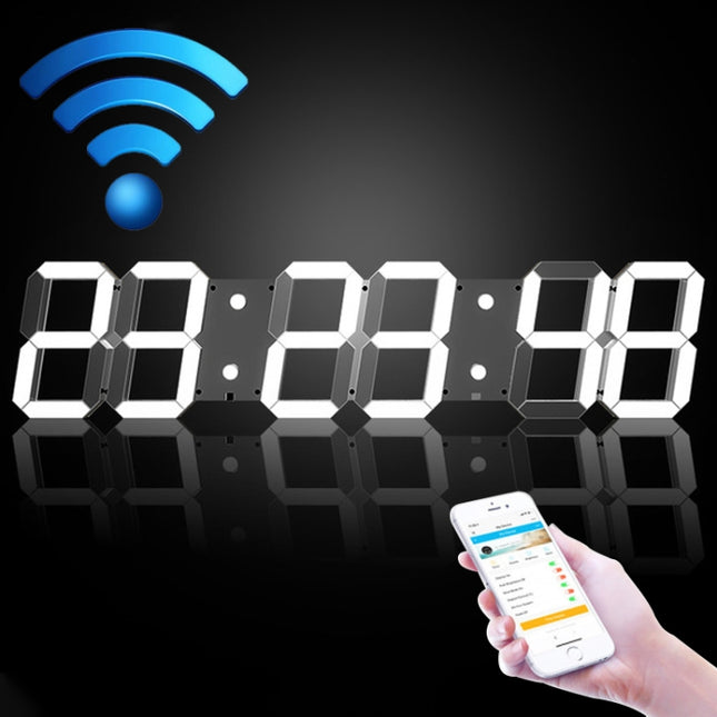 Creative LED Digital Wall Clock Multi-function WIFI Clock, 6 Bit Hollow WIFI, 6 Bit Sealed Box WIFI - DealBuddy