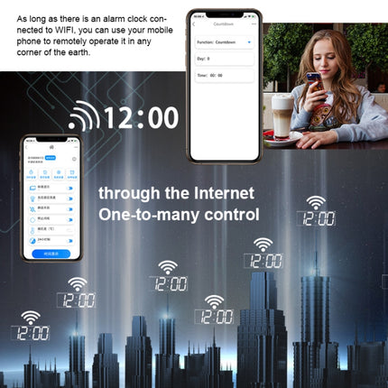 Creative LED Digital Wall Clock Multi-function WIFI Clock, 6 Bit Hollow WIFI, 6 Bit Sealed Box WIFI - DealBuddy