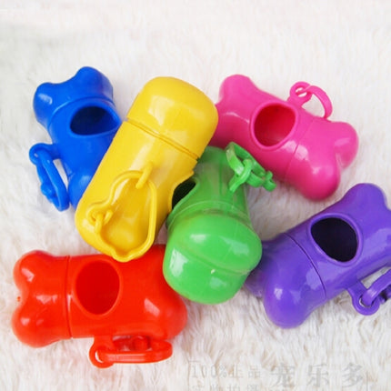 Dog Poop Dispenser Dog Poop Bag Bone Dispenser Case Pet Waste Bags, Pink, Green, Black, Red, Purple, Orange, Blue - DealBuddy