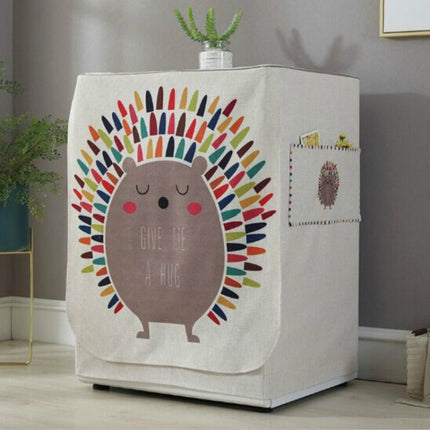 Cartoon Cotton and Linen Drum Roller Washing Machine Dust Cover, 83x60x60cm