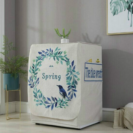 Cartoon Cotton and Linen Drum Roller Washing Machine Dust Cover