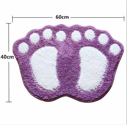 Foot-shaped Non Slip Shaggy Soft Water Absorption Bedroom Bathroom Carpet Mat, Size: 40x60cm