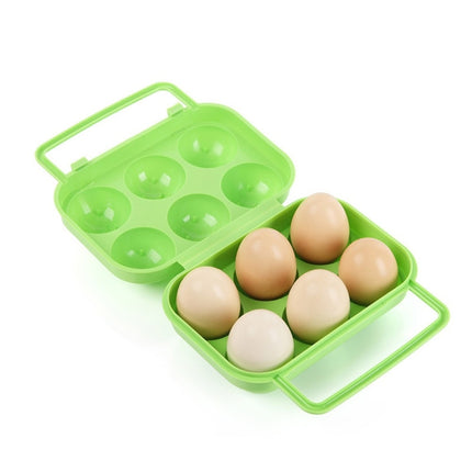 Portable Handle 6 Eggs Plastic Container Egg Storage Box Case
