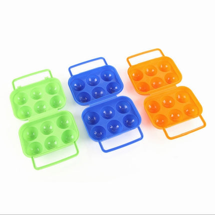 Portable Handle 6 Eggs Plastic Container Egg Storage Box Case