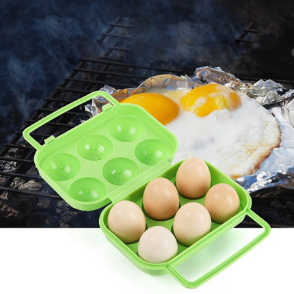 Portable Handle 6 Eggs Plastic Container Egg Storage Box Case