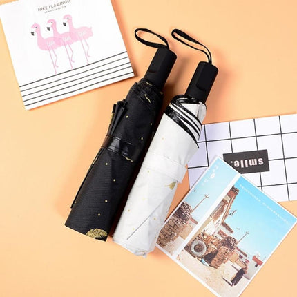 Feather Pattern Umbrella Dual-Use Three Folding Manual Control Portable Sunscreen Rain Umbrellas Windproof Parasol