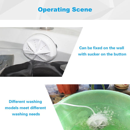 Portable Mini Washing Machine Ultrasonic Turbine Clothes Mini Washer with USB Cable Convenient for Travel