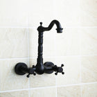 Wall-mounted Bathroom All Bronze Cold Hot Water Ancient Wall Faucet