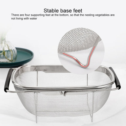 Stainless Steel Foldingf Filter Kitchen Tools Drainage Household Retractable Vegetable Fruit Basket